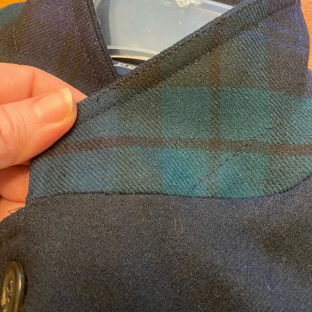 Polo Ralph Lauren Wool Blazer/Coat with Tartan Plaid Collar